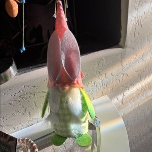 Easter Gnome with Pink Hat and Green Accents